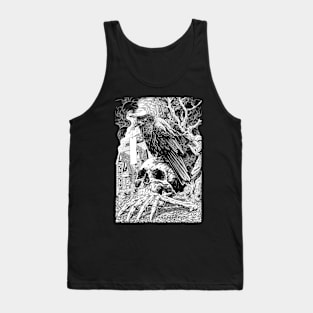 Raven and skull Tank Top